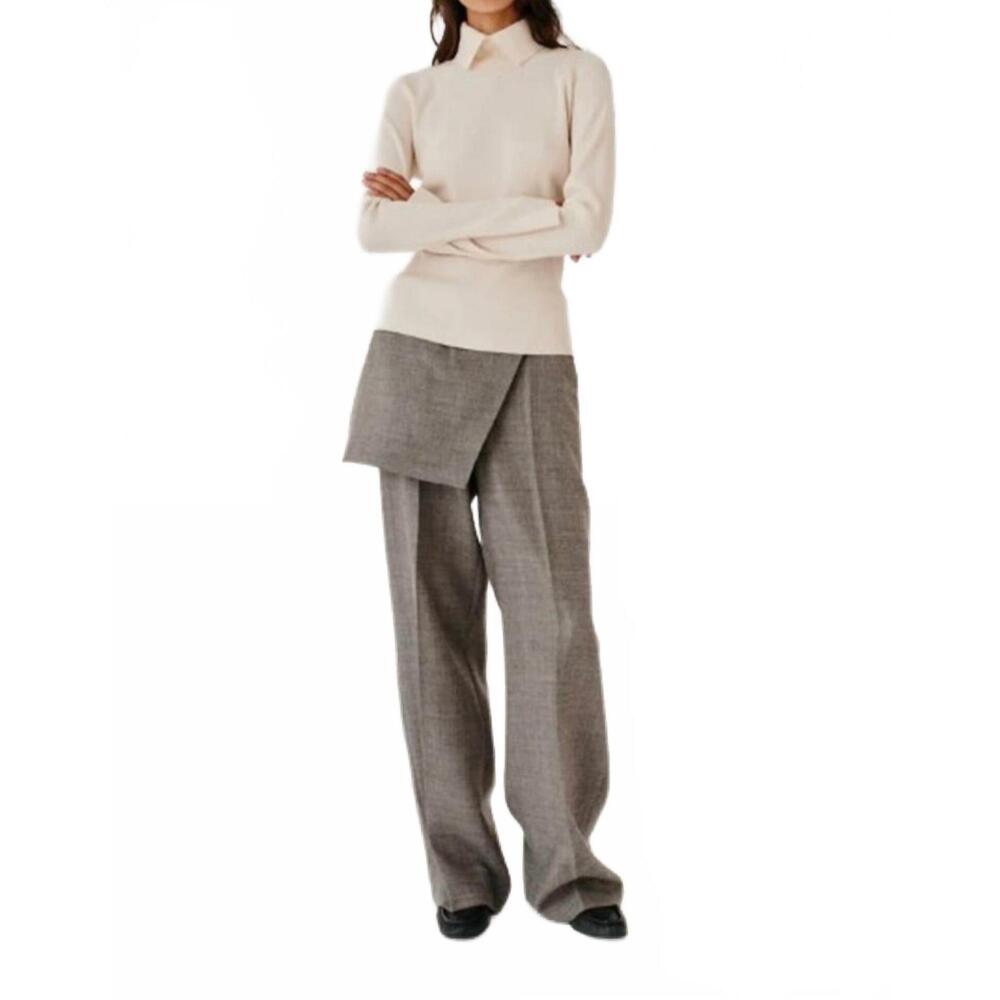 NEW THE GARMENT pine straight leg skirt pants in grey melange